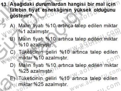 İktisada Giriş 1 Dersi 2014 - 2015 Yılı (Vize) Ara Sınav Soruları 13. Soru
