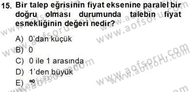 İktisada Giriş 1 Dersi 2014 - 2015 Yılı (Vize) Ara Sınav Soruları 15. Soru