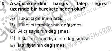 İktisada Giriş 1 Dersi 2014 - 2015 Yılı (Vize) Ara Sınav Soruları 6. Soru