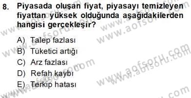 İktisada Giriş 1 Dersi 2014 - 2015 Yılı (Vize) Ara Sınav Soruları 8. Soru