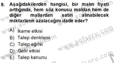 İktisada Giriş 1 Dersi 2014 - 2015 Yılı (Vize) Ara Sınav Soruları 9. Soru