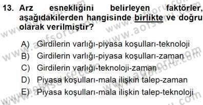 İktisada Giriş 1 Dersi 2015 - 2016 Yılı (Vize) Ara Sınav Soruları 13. Soru