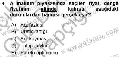 İktisada Giriş 1 Dersi 2015 - 2016 Yılı (Vize) Ara Sınav Soruları 9. Soru