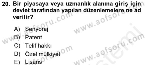 İktisada Giriş 1 Dersi 2017 - 2018 Yılı 3 Ders Sınav Soruları 20. Soru