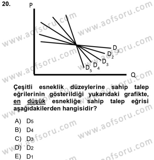 İktisada Giriş 1 Dersi 2017 - 2018 Yılı (Vize) Ara Sınav Soruları 20. Soru