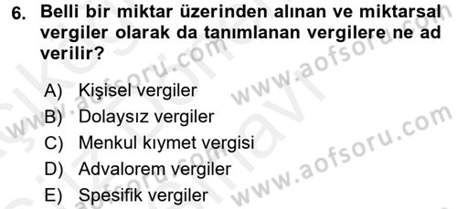 İktisada Giriş 1 Dersi 2018 - 2019 Yılı (Final) Dönem Sonu Sınav Soruları 6. Soru