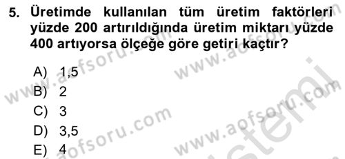 İktisada Giriş 1 Dersi 2022 - 2023 Yılı (Final) Dönem Sonu Sınav Soruları 5. Soru