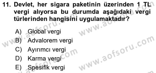 İktisada Giriş 1 Dersi 2023 - 2024 Yılı Yaz Okulu Sınav Soruları 11. Soru