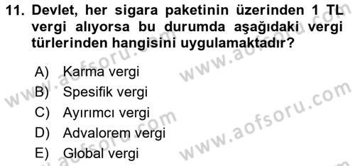 İktisada Giriş 1 Dersi 2025 - 2026 Yılı Yaz Okulu Sınav Soruları 11. Soru