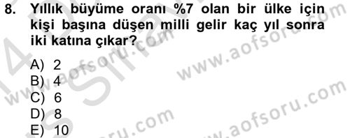 İktisada Giriş 2 Dersi 2013 - 2014 Yılı Tek Ders Sınavı 8. Soru