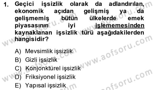 İktisada Giriş 2 Dersi 2014 - 2015 Yılı Tek Ders Sınav Soruları 1. Soru