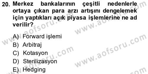 İktisada Giriş 2 Dersi 2014 - 2015 Yılı Tek Ders Sınav Soruları 20. Soru