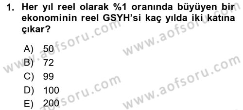 İktisada Giriş 2 Dersi 2021 - 2022 Yılı Yaz Okulu Sınav Soruları 1. Soru