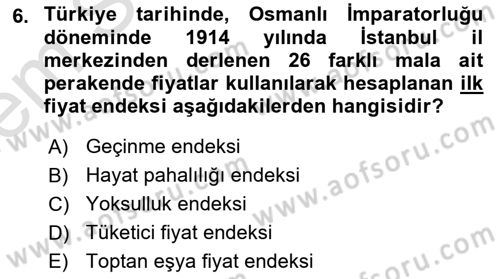 İktisada Giriş 2 Dersi 2022 - 2023 Yılı (Final) Dönem Sonu Sınavı 6. Soru