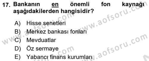 İktisada Giriş 2 Dersi 2024 - 2025 Yılı (Vize) Ara Sınav Soruları 17. Soru