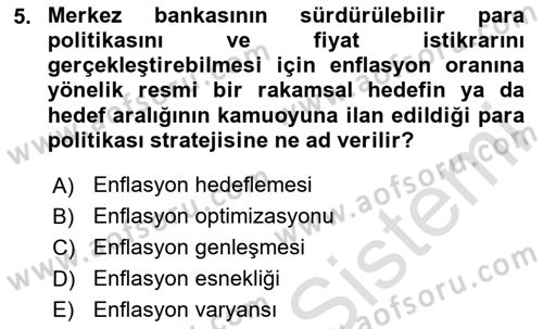 İktisada Giriş 2 Dersi 2024 - 2025 Yılı (Final) Dönem Sonu Sınav Soruları 5. Soru