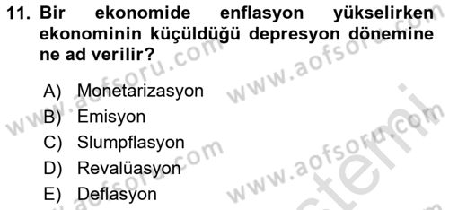 İktisada Giriş 2 Dersi 2025 - 2026 Yılı (Vize) Ara Sınav Soruları 11. Soru