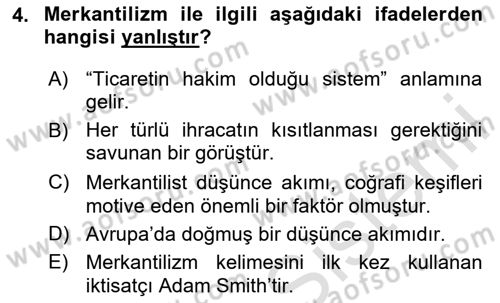 İktisada Giriş 2 Dersi 2025 - 2026 Yılı (Vize) Ara Sınav Soruları 4. Soru