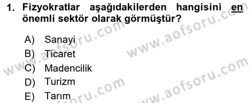 İktisada Giriş 2 Dersi 2025 - 2026 Yılı (Final) Dönem Sonu Sınav Soruları 1. Soru