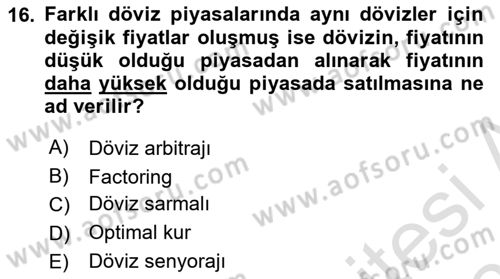 İktisada Giriş 2 Dersi 2025 - 2026 Yılı (Final) Dönem Sonu Sınav Soruları 16. Soru