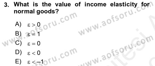 Introduction to Economics 1 Dersi Ara Sınavı Deneme Sınav Soruları 3. Soru