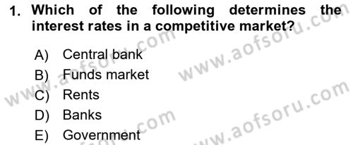 Introduction to Economics 1 Dersi 2018 - 2019 Yılı (Final) Dönem Sonu Sınav Soruları 1. Soru