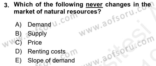 Introduction to Economics 1 Dersi 2018 - 2019 Yılı (Final) Dönem Sonu Sınav Soruları 3. Soru