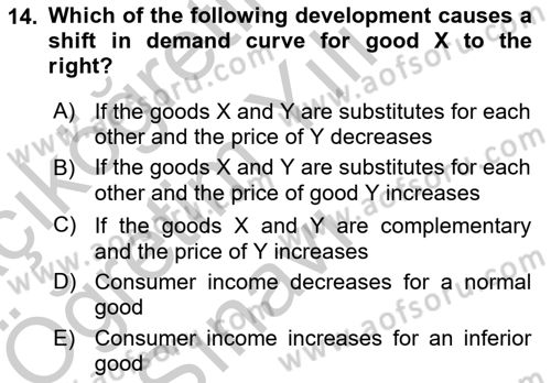 Introduction to Economics 1 Dersi 2018 - 2019 Yılı Yaz Okulu Sınav Soruları 14. Soru