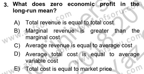 Introduction to Economics 1 Dersi 2018 - 2019 Yılı Yaz Okulu Sınav Soruları 3. Soru