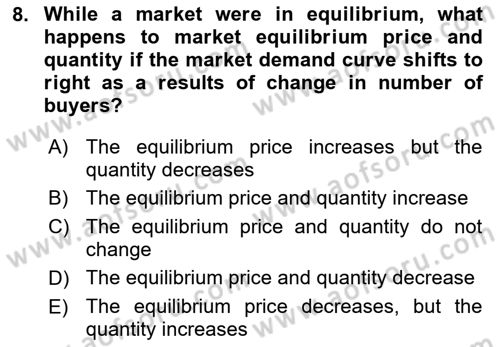 Introduction to Economics 1 Dersi 2018 - 2019 Yılı Yaz Okulu Sınav Soruları 8. Soru