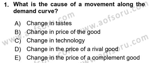 Introduction to Economics 1 Dersi Ara Sınavı Deneme Sınav Soruları 1. Soru