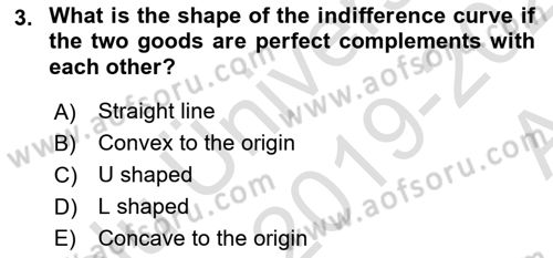 Introduction to Economics 1 Dersi Ara Sınavı Deneme Sınav Soruları 3. Soru