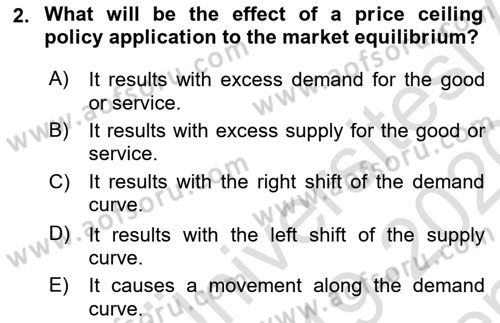 Introduction to Economics 1 Dersi 2019 - 2020 Yılı (Final) Dönem Sonu Sınav Soruları 2. Soru