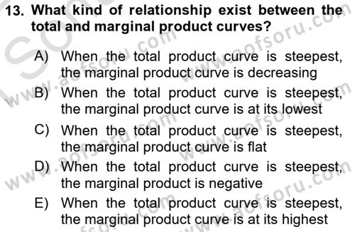 Introduction to Economics 1 Dersi 2021 - 2022 Yılı (Final) Dönem Sonu Sınav Soruları 13. Soru