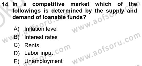 Introduction to Economics 1 Dersi 2021 - 2022 Yılı Yaz Okulu Sınav Soruları 14. Soru
