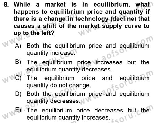 Introduction to Economics 1 Dersi 2022 - 2023 Yılı (Vize) Ara Sınav Soruları 8. Soru