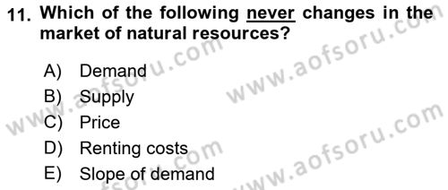 Introduction to Economics 1 Dersi 2022 - 2023 Yılı Yaz Okulu Sınav Soruları 11. Soru