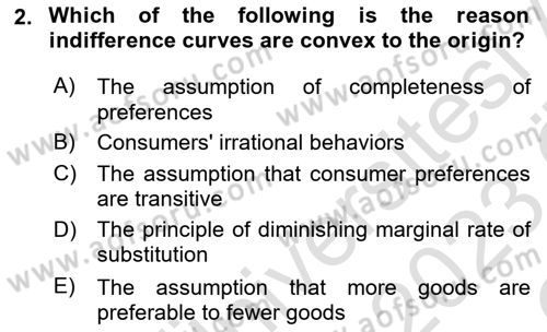 Introduction to Economics 1 Dersi 2022 - 2023 Yılı Yaz Okulu Sınav Soruları 2. Soru