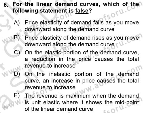 Introduction to Economics 1 Dersi 2023 - 2024 Yılı (Vize) Ara Sınavı 6. Soru