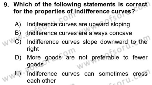 Introduction to Economics 1 Dersi Yaz Okulu Sınavı Deneme Sınav Soruları 9. Soru