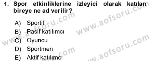 Spor Ekonomisi Dersi 2016 - 2017 Yılı (Final) Dönem Sonu Sınavı 1. Soru
