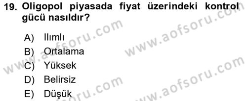 Spor Ekonomisi Dersi 2017 - 2018 Yılı (Vize) Ara Sınavı 19. Soru