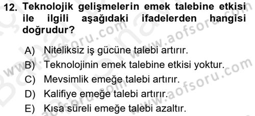 Spor Ekonomisi Dersi 2017 - 2018 Yılı (Final) Dönem Sonu Sınav Soruları 12. Soru