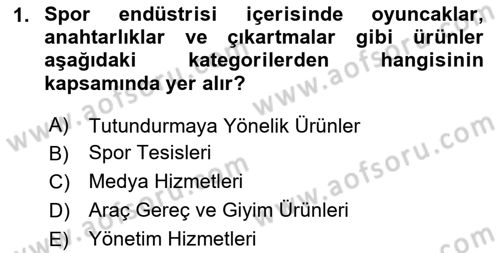 Spor Ekonomisi Dersi 2020 - 2021 Yılı Yaz Okulu Sınav Soruları 1. Soru