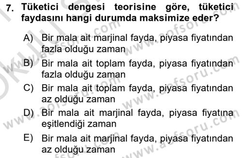 Spor Ekonomisi Dersi Yaz Okulu Sınavı Deneme Sınav Soruları 7. Soru