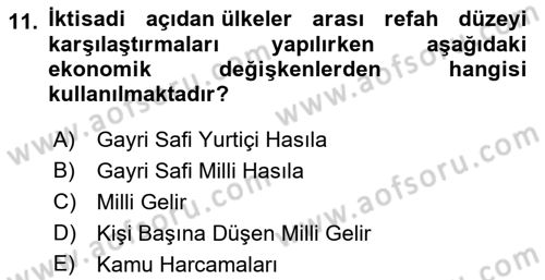 Spor Ekonomisi Dersi 2022 - 2023 Yılı Yaz Okulu Sınav Soruları 11. Soru