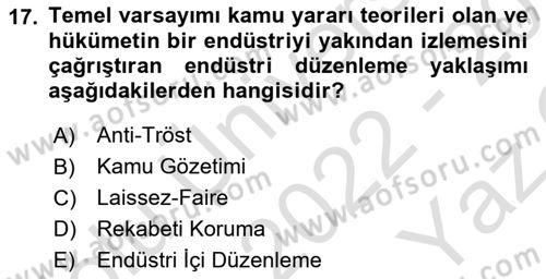 Spor Ekonomisi Dersi 2022 - 2023 Yılı Yaz Okulu Sınav Soruları 17. Soru