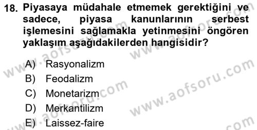 Spor Ekonomisi Dersi 2022 - 2023 Yılı Yaz Okulu Sınav Soruları 18. Soru