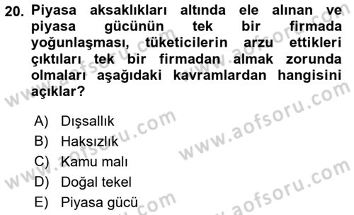 Spor Ekonomisi Dersi Yaz Okulu Sınavı Deneme Sınav Soruları 20. Soru