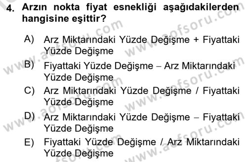Spor Ekonomisi Dersi Yaz Okulu Sınavı Deneme Sınav Soruları 4. Soru